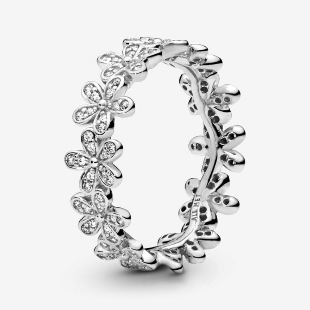 Pandora Daisy Flower Ring Genuine 625 Silver Size 56 (7.5)